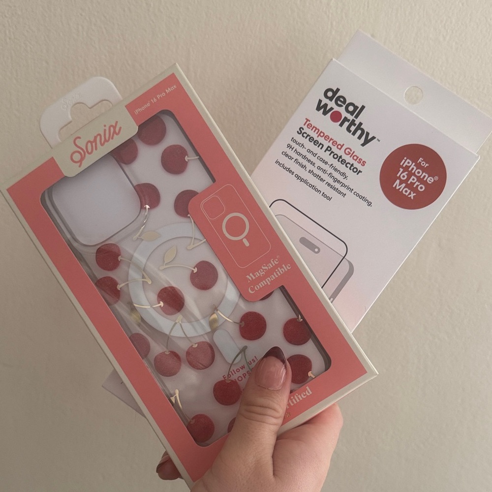 Sonix Cherry phone case and Screen Protector for iPhone 16 Pro Max